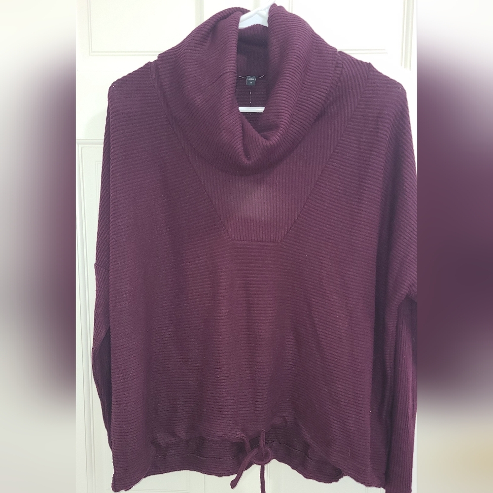 Express Women's Cowl Neck Ribbed Sweater in Burgundy NWT